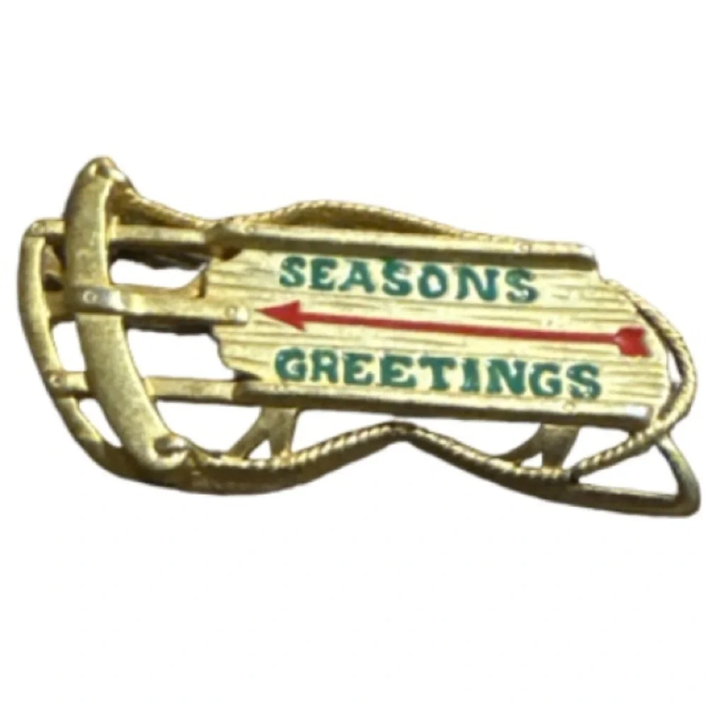 Danecraft Gold Sled Brooch